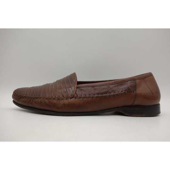 Avventura Brown Genuine Lizard Slip On Dress Loafers Shoes Men\'s 9 M